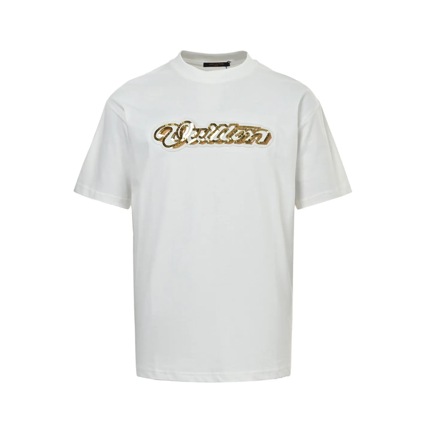 Louis Vuitton/Louis Vuitton Gold sequin letter logo short sleeves
